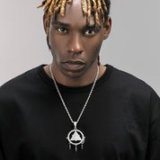 GRGR Full Diamond Millennium Smart Wheel Pendant for Men s Street Rap Hiphop Trendy Luxury Necklace for Women s Instagram image 2
