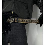 Retro vintage personalized niche design frayed edges peeling Tai Chi men s and women s high end street fashion belts waistbands image 3