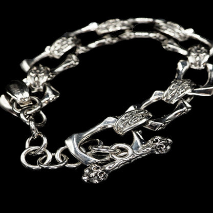 Nocturne Studio 925 sterling silver handmade niche gothic retro personality classic iris cross couple bracelet image 3