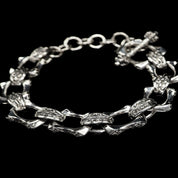Nocturne Studio 925 sterling silver handmade niche gothic retro personality classic iris cross couple bracelet image 4