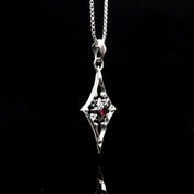 Nocturne Studio S925 sterling silver original design diamond square playing cards niche gemstone couple coin pendant image 2