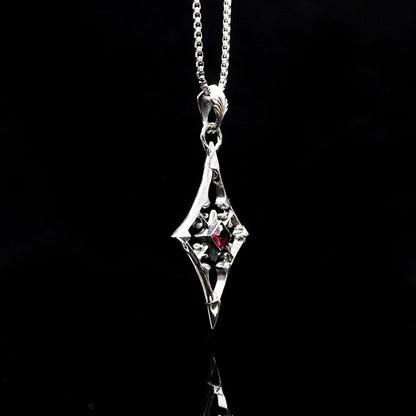 Nocturne Studio S925 sterling silver original design diamond square playing cards niche gemstone couple coin pendant image 2