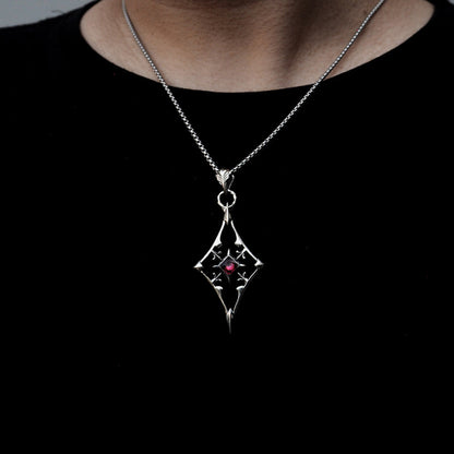 Nocturne Studio S925 sterling silver original design diamond square playing cards niche gemstone couple coin pendant image 3