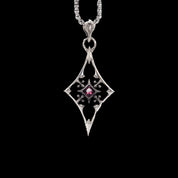 Nocturne Studio S925 sterling silver original design diamond square playing cards niche gemstone couple coin pendant image 5