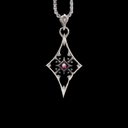 Nocturne Studio S925 sterling silver original design diamond square playing cards niche gemstone couple coin pendant image 5
