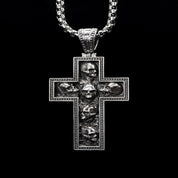Nocturne Studio S925 pure silver original handmade niche dark gothic skull cross pendant necklace image 0
