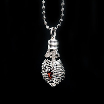 Nocturne Studio S925 Silver Skull Original Design Niche Gothic Gem Couple All match Pendant Life Necklace image 0
