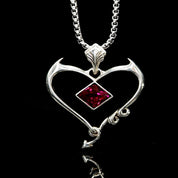 Nocturne Studio S925 sterling silver original niche versatile little devil love gemstone couple pendant necklace image 1