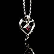 Nocturne Studio S925 sterling silver original niche versatile little devil love gemstone couple pendant necklace image 3