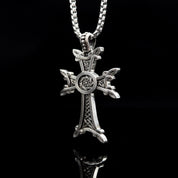 Nocturne Studio S95 Pure Silver Original Design Handmade Nordic Retro Celtic Cross Couple Pendant image 3