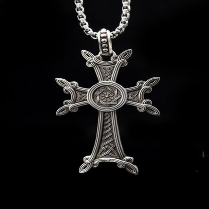 Nocturne Studio S95 Pure Silver Original Design Handmade Nordic Retro Celtic Cross Couple Pendant image 5
