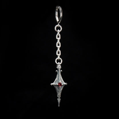 Nocturne Studio S925 sterling silver original star cross versatile niche design ruby couple long earrings image 3