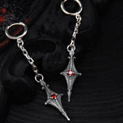 Nocturne Studio S925 sterling silver original star cross versatile niche design ruby couple long earrings image 4