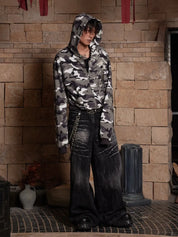 DND4DES Lighting Crease Washed Wide-Leg Jeans