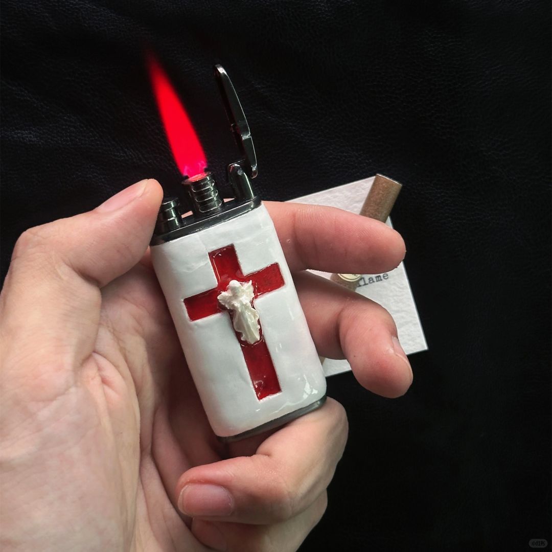 Limited Edition Red Crossed Angel Lighters