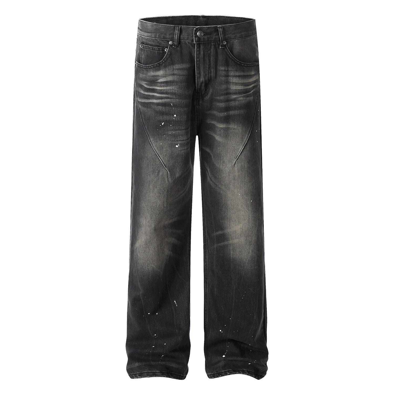 Ink Splashed Black Jeans