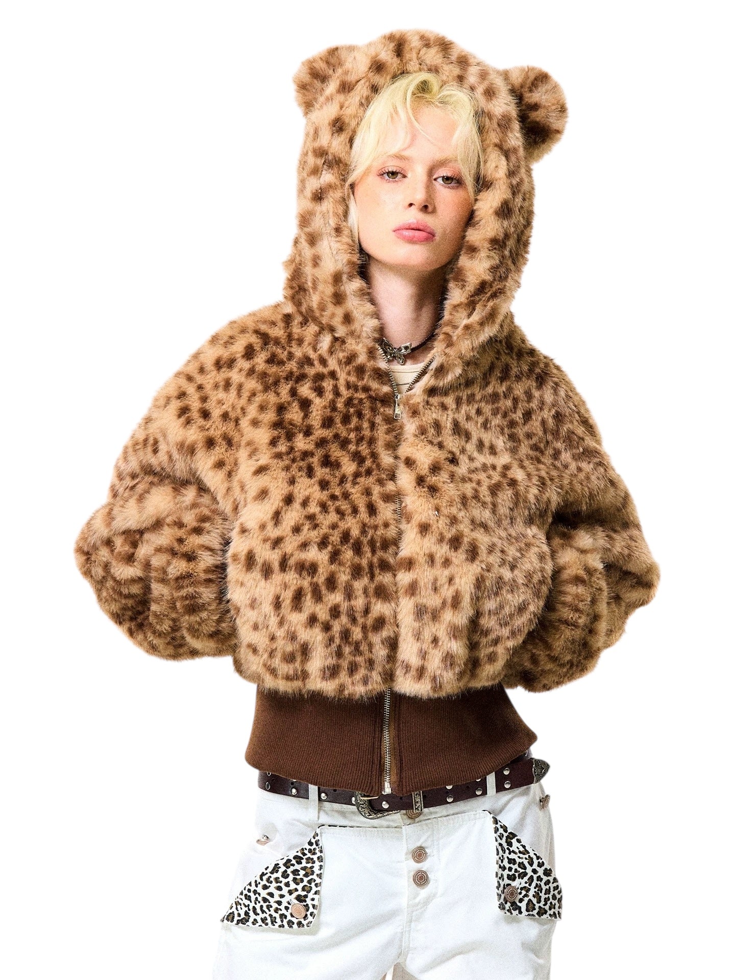 Leopard Plush Fur Coat-1