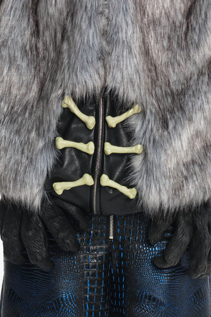 Detachable Claw Faux Fur Hooded Jacket