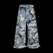 Snow Blue Camouflage Baggy Jeans