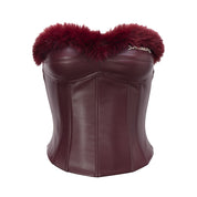 Fur Leather Tube Top