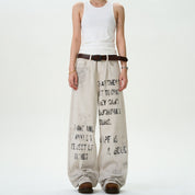 Graffiti Design Straight Jeans