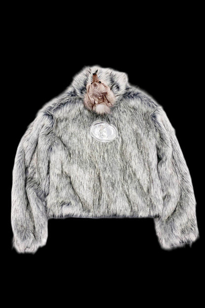 Detachable Claw Faux Fur Hooded Jacket