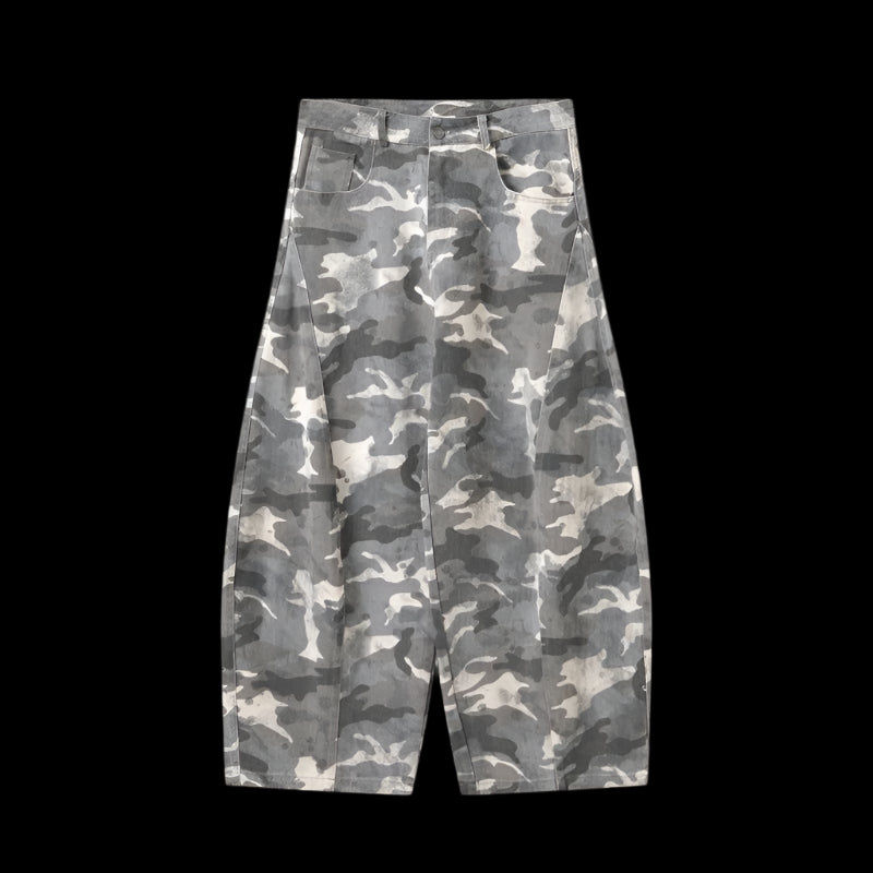 Boxy Washed Camouflage Baggy Jeans