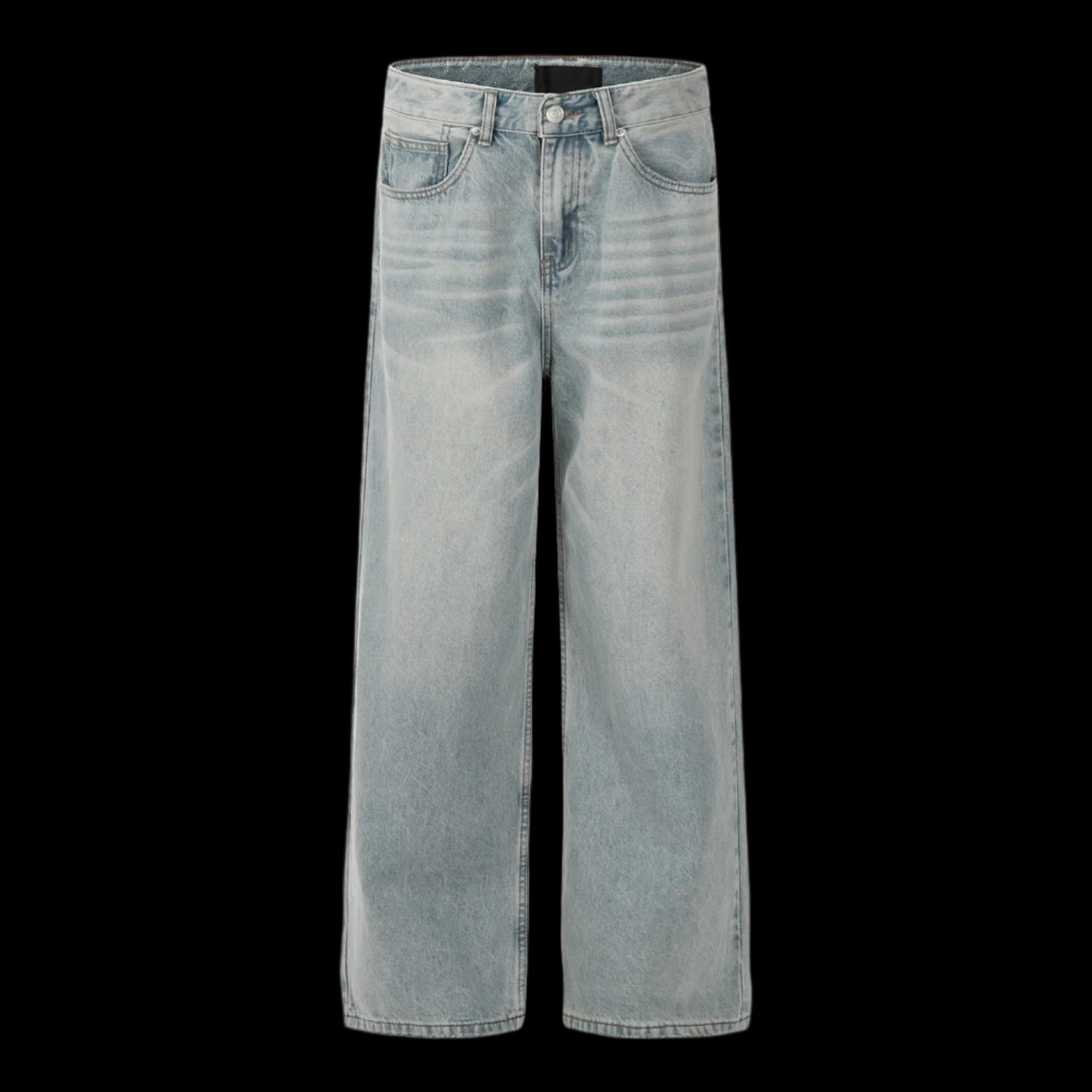 Light Blue Clean Fit Straight Baggy Jeans