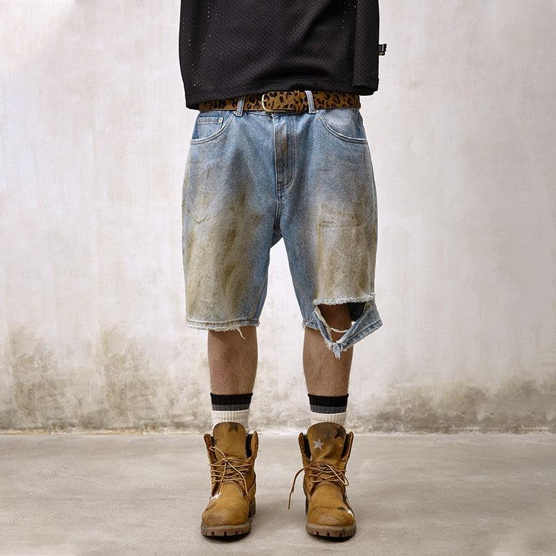 Remedy Ripped Five-Point Denim Jorts - Dekayed