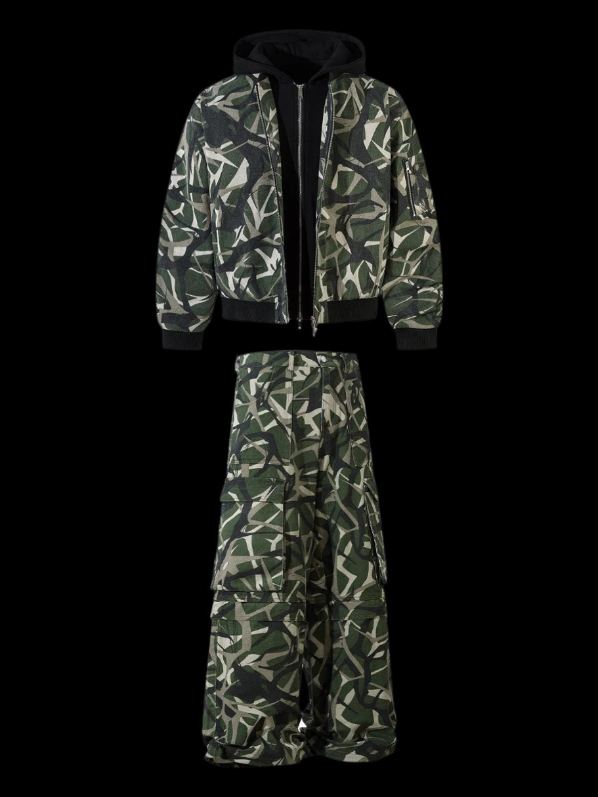 Camouflage Patchwork Fur Jacket Tracksuit V2