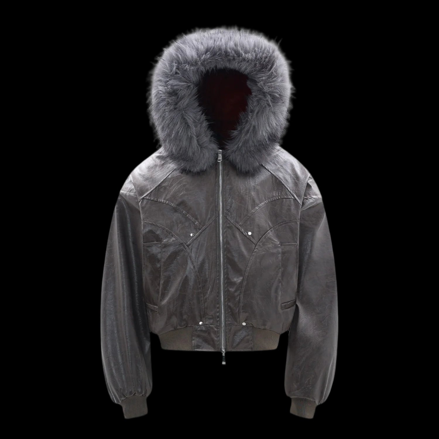 Red Velvet Lining Fur Collar Jacket