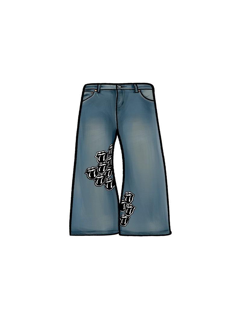 NOTHINGNESSWORLD &quot;Dream&quot; Tongue Jeans – Urban Streetwear