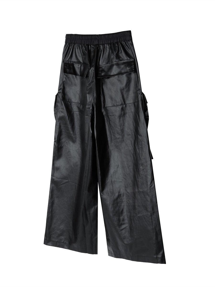 RO Waxed Black Cargos Pants