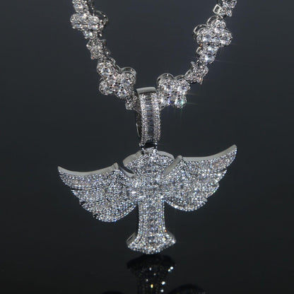 Winged Angel Zircon Diamond Necklace