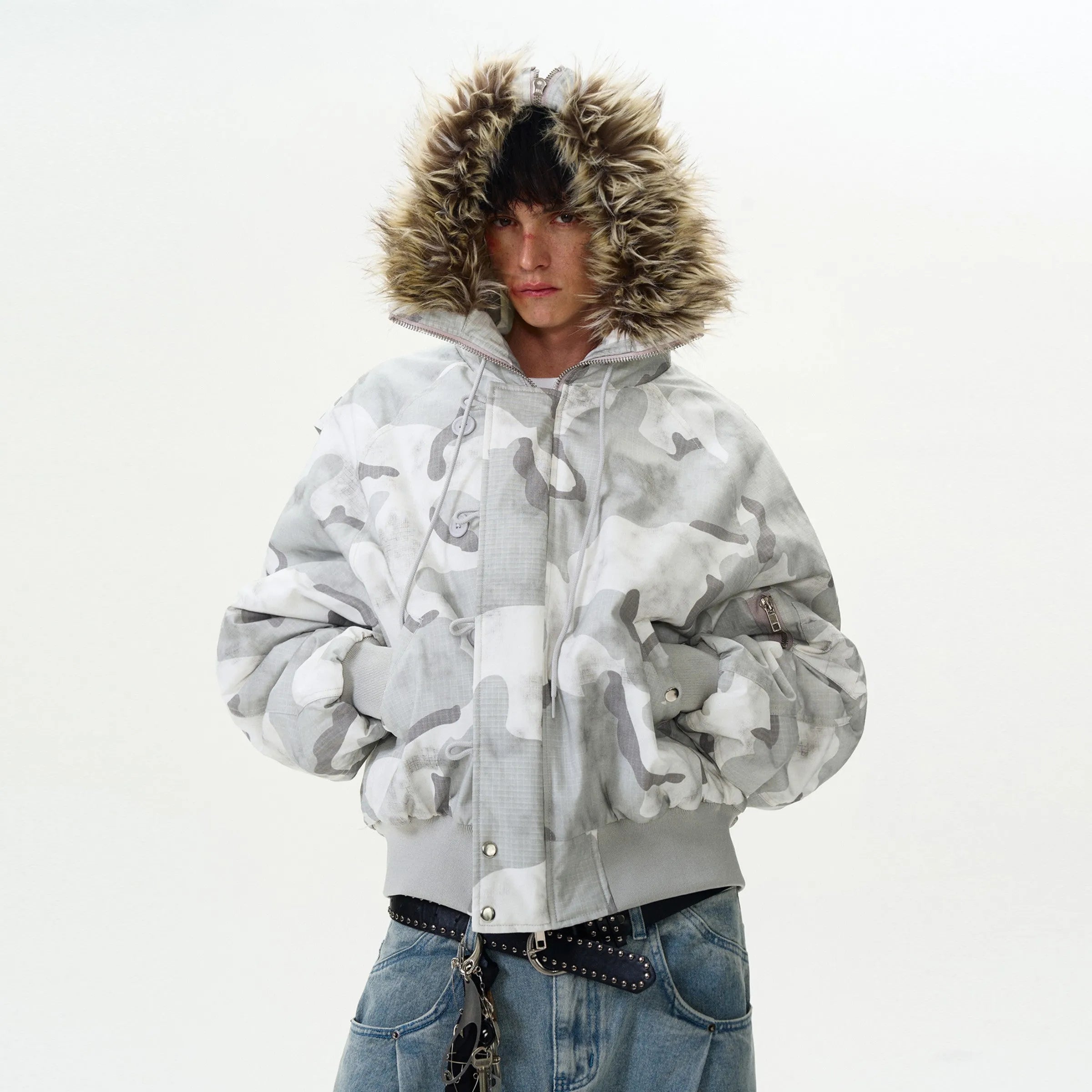 "Drago" Camo Cotton Nbomber Jacket