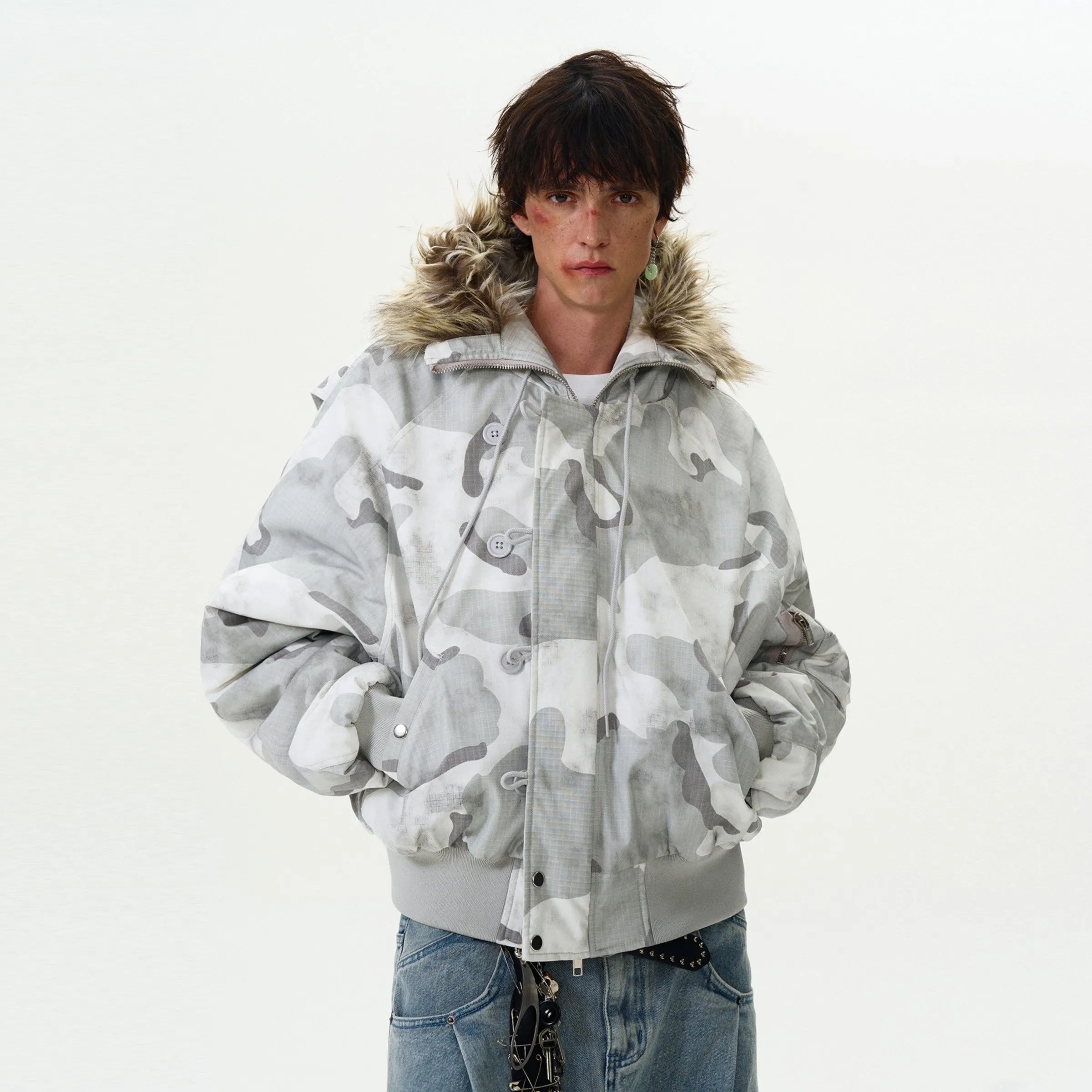 "Drago" Camo Cotton Nbomber Jacket