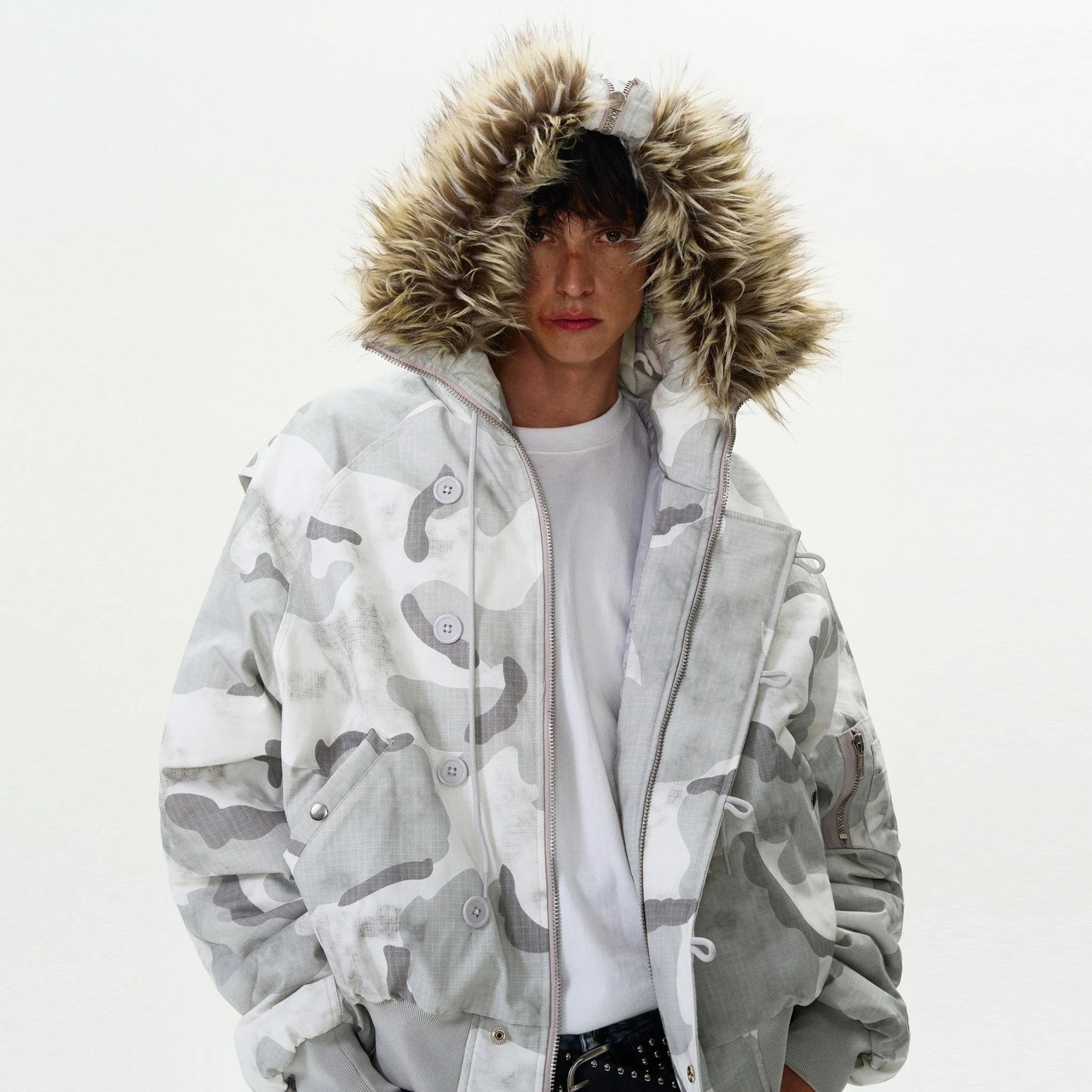 "Drago" Camo Cotton Nbomber Jacket