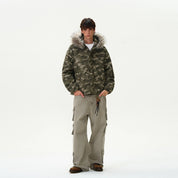 "JA$ON" Cotton Camo Fur Jacket