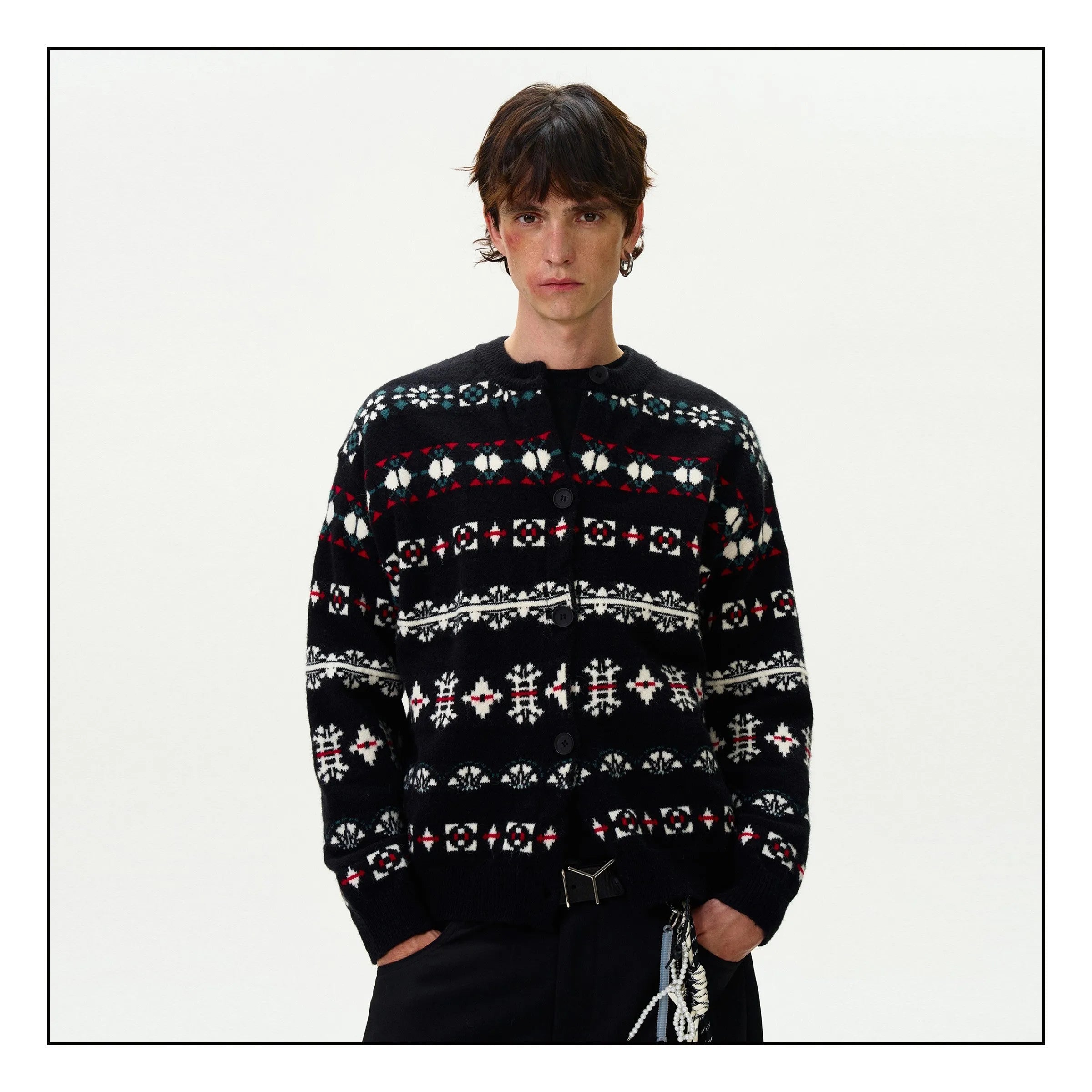 Fair Knitted Cardigan Jacquard Sweater
