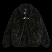 "Gemini" Metal leather Faux Fur Jacket