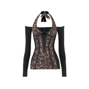 Chic Leopard Halter Neck Top