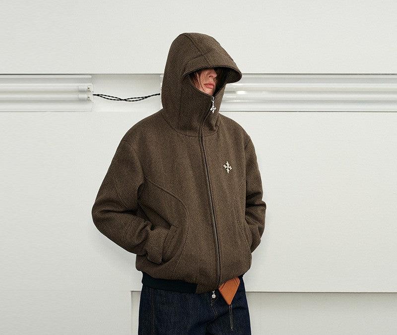 Herringbone Hooded Jacket