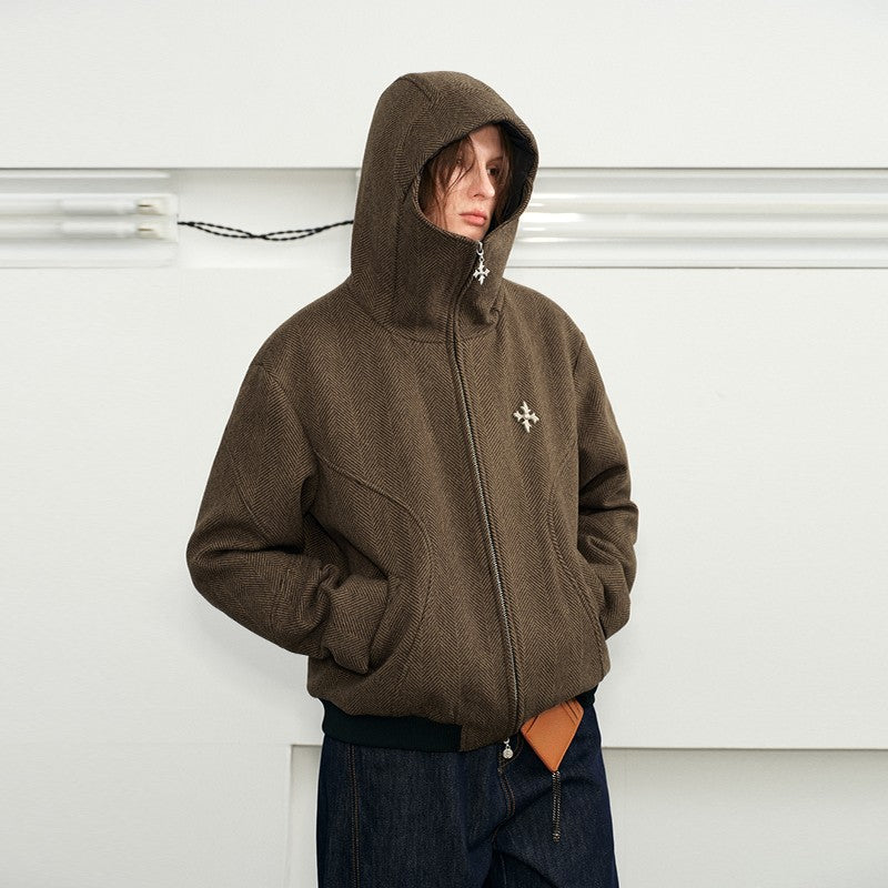 Herringbone Hooded Jacket