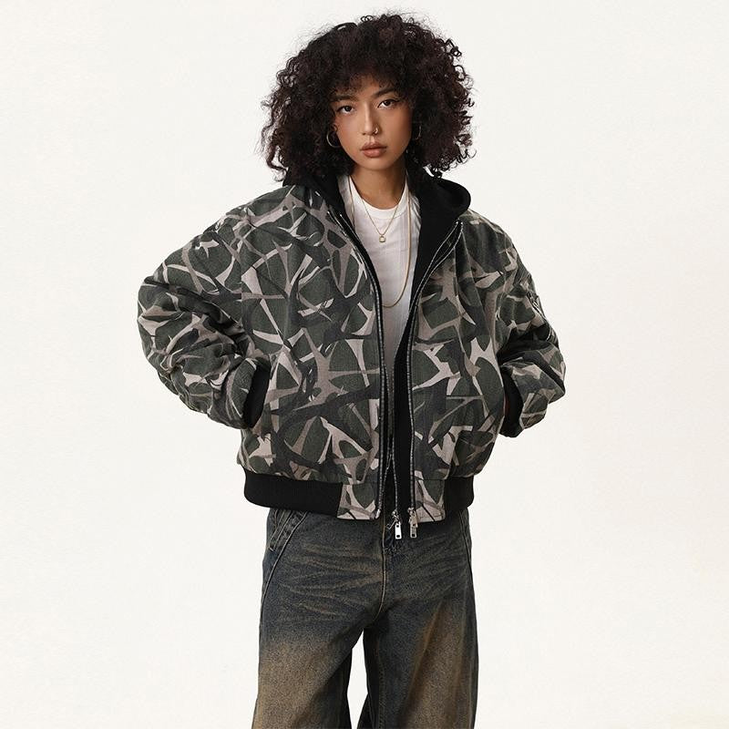 Camouflage Patchwork Fur Jacket Tracksuit V2