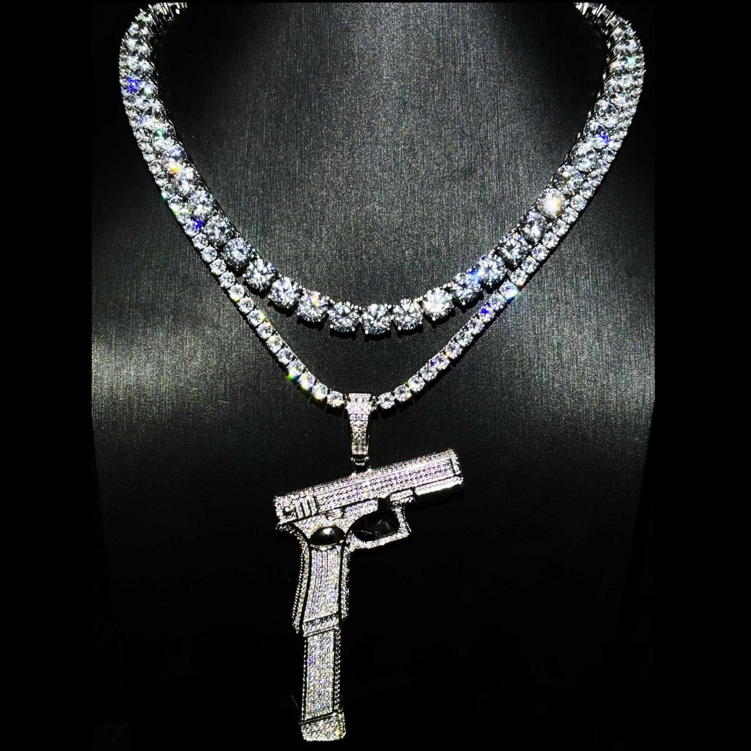 Diamond-Encrusted G*n Pendant