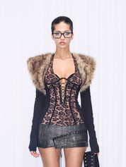 Chic Leopard Halter Neck Top