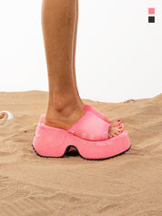 Wavy Thick Sole Slides