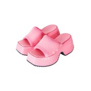 Wavy Thick Sole Slides