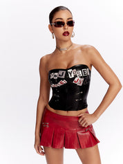 RebelEdge Fishbone Leather Tube Top