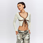 Wild Lace V-Neck Top